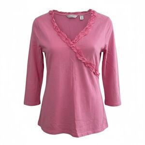 Liz Claiborne Ruffle V Neck Top
